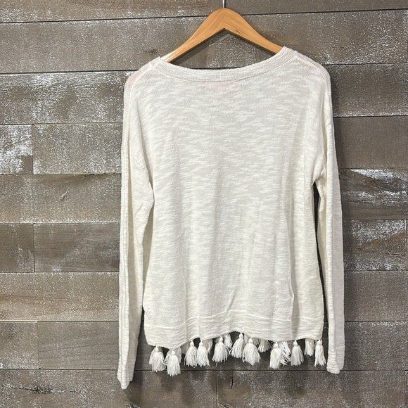 Lily Pulitzer Ivory Tassel Hem sweater size M - Picture 5 of 9
